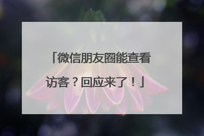 微信朋友圈能查看访客？回应来了！