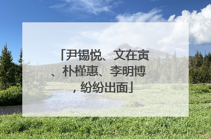 尹锡悦、文在寅、朴槿惠、李明博，纷纷出面