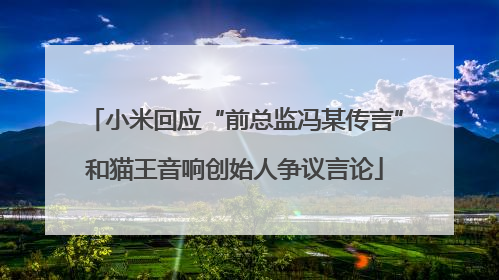 小米回应“前总监冯某传言”和猫王音响创始人争议言论