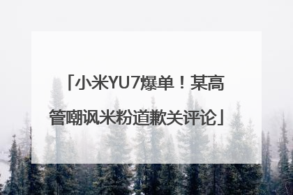 小米YU7爆单！某高管嘲讽米粉道歉关评论