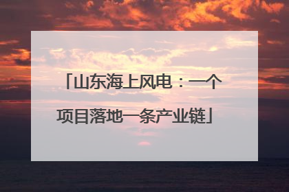 山东海上风电：一个项目落地一条产业链