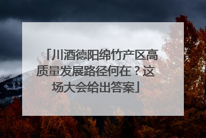 川酒德阳绵竹产区高质量发展路径何在？这场大会给出答案