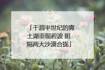 干涸半世纪的青土湖重现碧波 阻隔两大沙漠合拢