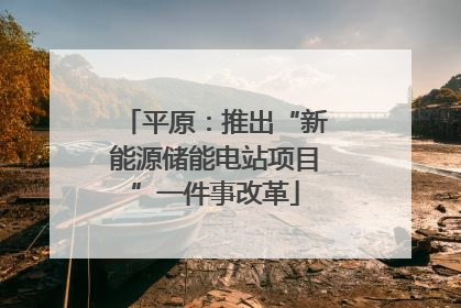 平原：推出“新能源储能电站项目”一件事改革