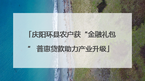 庆阳环县农户获“金融礼包” 普惠贷款助力产业升级