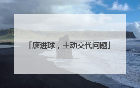 廖进球，主动交代问题