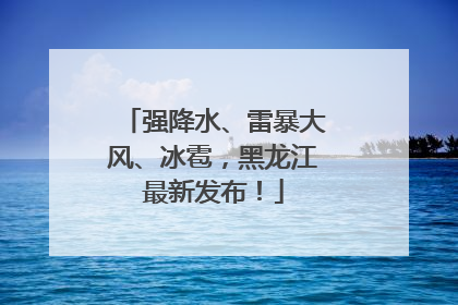 强降水、雷暴大风、冰雹，黑龙江最新发布！