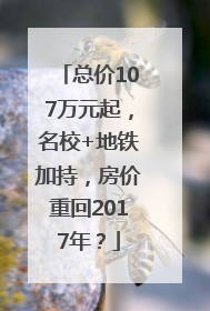 总价107万元起，名校+地铁加持，房价重回2017年？