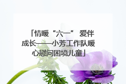 情暖“六一” 爱伴成长——小芳工作队暖心慰问困境儿童