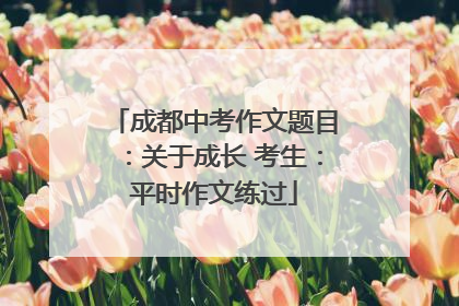 成都中考作文题目：关于成长 考生：平时作文练过