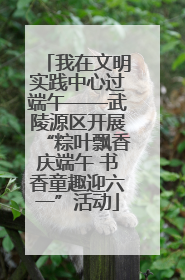 我在文明实践中心过端午——武陵源区开展“粽叶飘香庆端午 书香童趣迎六一”活动