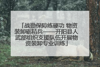 战勤保障练硬功 物资装卸砺精兵——开阳县人武部组织支援队伍开展物资装卸专业训练