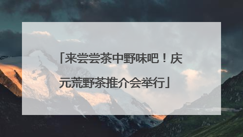 来尝尝茶中野味吧！庆元荒野茶推介会举行