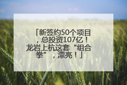 新签约50个项目，总投资107亿！龙岩上杭这套“组合拳”，漂亮！