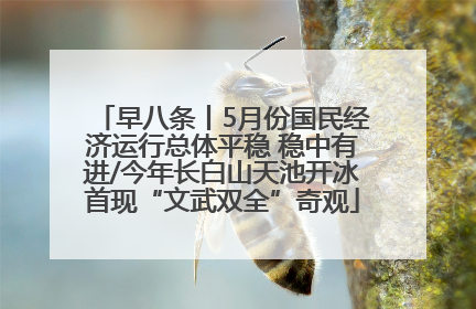 早八条丨5月份国民经济运行总体平稳 稳中有进/今年长白山天池开冰首现“文武双全”奇观