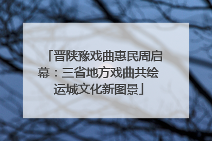晋陕豫戏曲惠民周启幕：三省地方戏曲共绘运城文化新图景