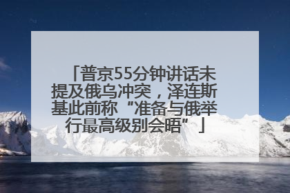 普京55分钟讲话未提及俄乌冲突，泽连斯基此前称“准备与俄举行最高级别会晤”