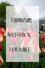 暑期合肥每日可直飞日本大阪
