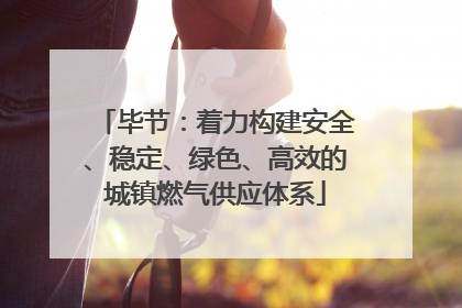 毕节：着力构建安全、稳定、绿色、高效的城镇燃气供应体系