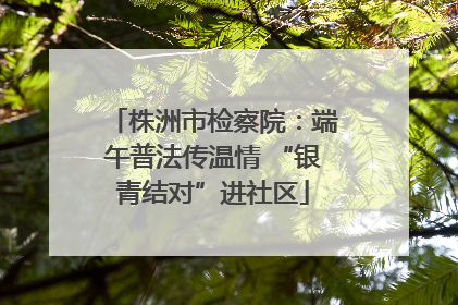 株洲市检察院：端午普法传温情 “银青结对”进社区