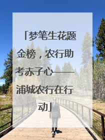 梦笔生花题金榜，农行助考赤子心——浦城农行在行动
