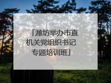 潍坊举办市直机关党组织书记专题培训班