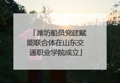 潍坊船员党建赋能联合体在山东交通职业学院成立