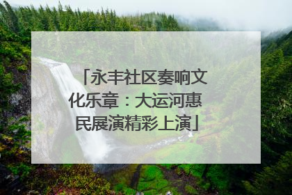 永丰社区奏响文化乐章：大运河惠民展演精彩上演