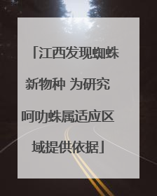 江西发现蜘蛛新物种 为研究呵叻蛛属适应区域提供依据