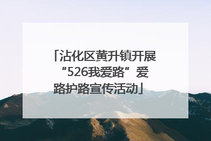 沾化区黄升镇开展“526我爱路”爱路护路宣传活动