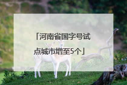 河南省国字号试点城市增至5个