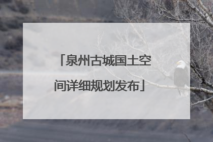 泉州古城国土空间详细规划发布