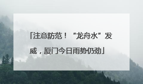 注意防范！“龙舟水”发威，厦门今日雨势仍劲