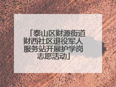 泰山区财源街道财西社区退役军人服务站开展护学岗志愿活动