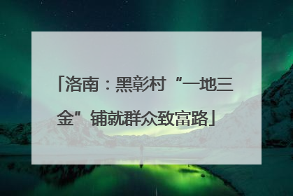洛南：黑彰村“一地三金”铺就群众致富路
