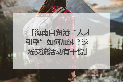 海南自贸港“人才引擎”如何加速？这场交流活动有干货