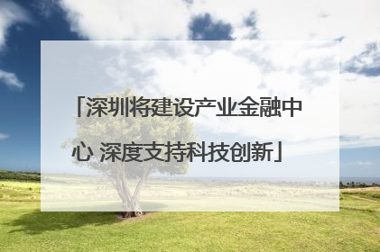 深圳将建设产业金融中心 深度支持科技创新