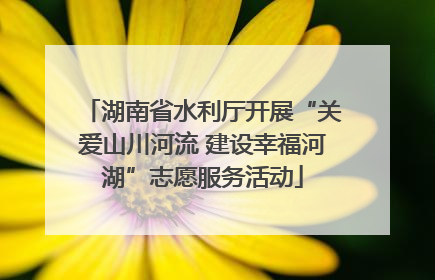 湖南省水利厅开展“关爱山川河流 建设幸福河湖”志愿服务活动
