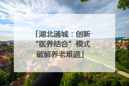 湖北通城：创新 “医养结合”模式 破解养老难题