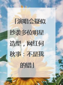 演唱会疑似抄袭多位明星造型，网红何秋亊：不是我的错