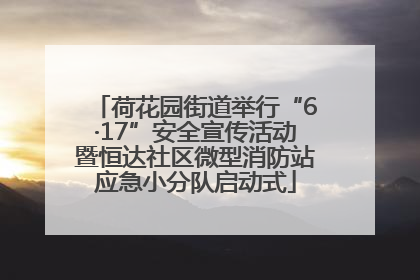 荷花园街道举行“6·17”安全宣传活动暨恒达社区微型消防站应急小分队启动式