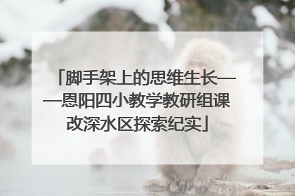 脚手架上的思维生长——恩阳四小教学教研组课改深水区探索纪实