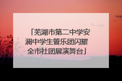 芜湖市第二中学安澜中学生管乐团闪耀全市社团展演舞台