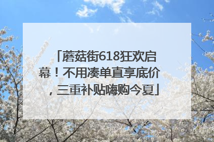 蘑菇街618狂欢启幕！不用凑单直享底价，三重补贴嗨购今夏
