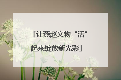 让燕赵文物“活”起来绽放新光彩
