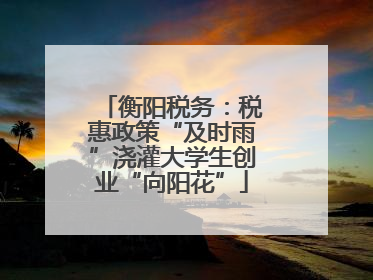 衡阳税务：税惠政策“及时雨”浇灌大学生创业“向阳花”