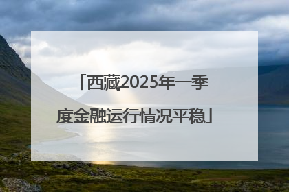 西藏2025年一季度金融运行情况平稳