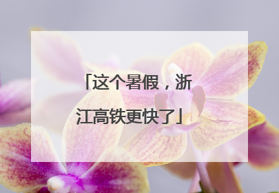 这个暑假，浙江高铁更快了
