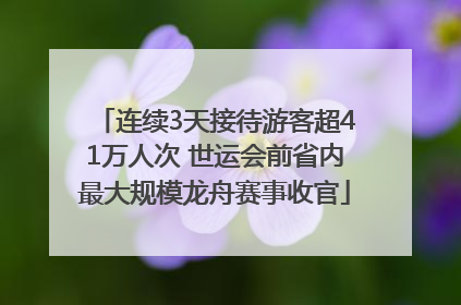 连续3天接待游客超41万人次 世运会前省内最大规模龙舟赛事收官