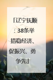 辽宁抚顺：38条举措稳经济、促振兴、勇争先
